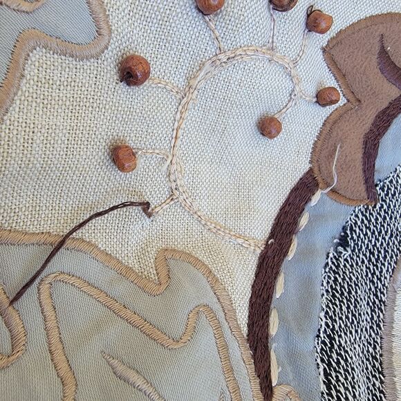 Crate & Barrel Gillespie linen blend embroidered paisley 18x18 pillow cover - Picture 5 of 6